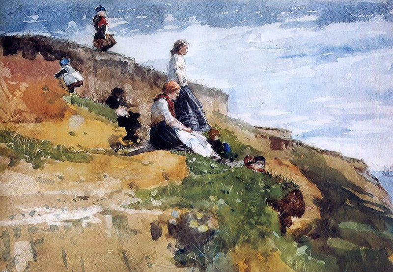 On the Cliff by Winslow Homer - Hand Painted Oil Painting