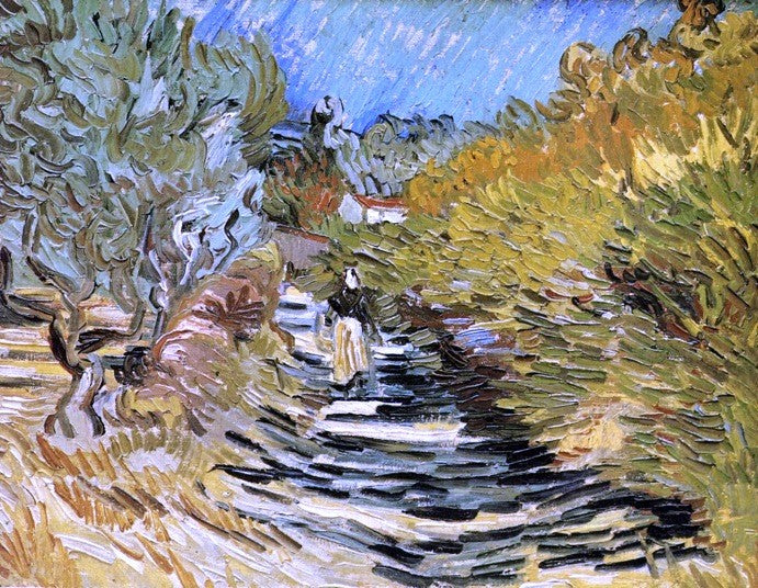 Road at Saint-Remy with Female Figures by Vincent Van Gogh - Hand Painted Oil Painting