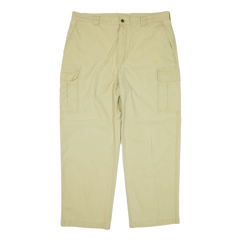 LL BEAN Cargo Trousers Beige Relaxed Straight Mens W36 L28