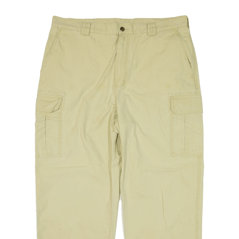 LL BEAN Cargo Trousers Beige Relaxed Straight Mens W36 L28