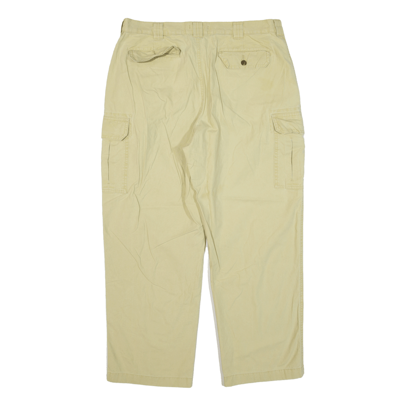 LL BEAN Cargo Trousers Beige Relaxed Straight Mens W36 L28