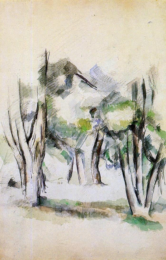 Trees by Paul Cezanne - Hand Painted Oil Painting