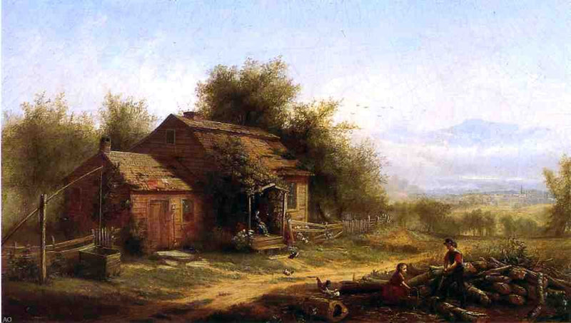 Daily Chores on the Farm by Jerome B. Thompson - Hand Painted Oil Painting
