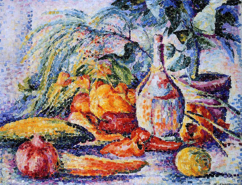 Still Life with Bottle of Wind by Henri Edmond Cross - Hand Painted Oil Painting