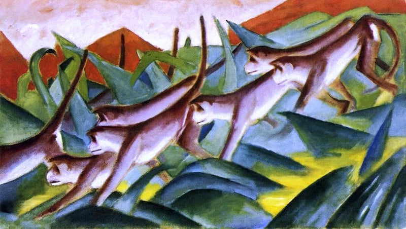 Monkey Frieze by Franz Marc - Hand Painted Oil Painting