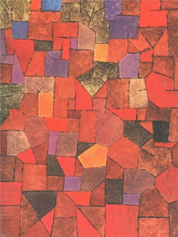Mountain Village Autumnal by Paul Klee - Hand Painted Oil Painting
