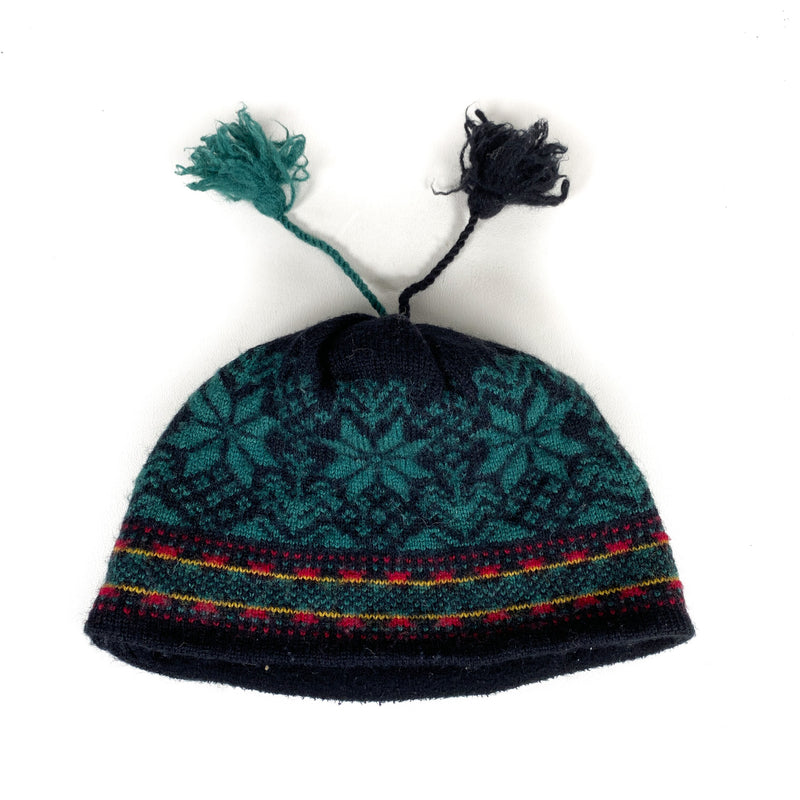 Vintage 90's LL Bean Winter Snowflake Pom Beanie