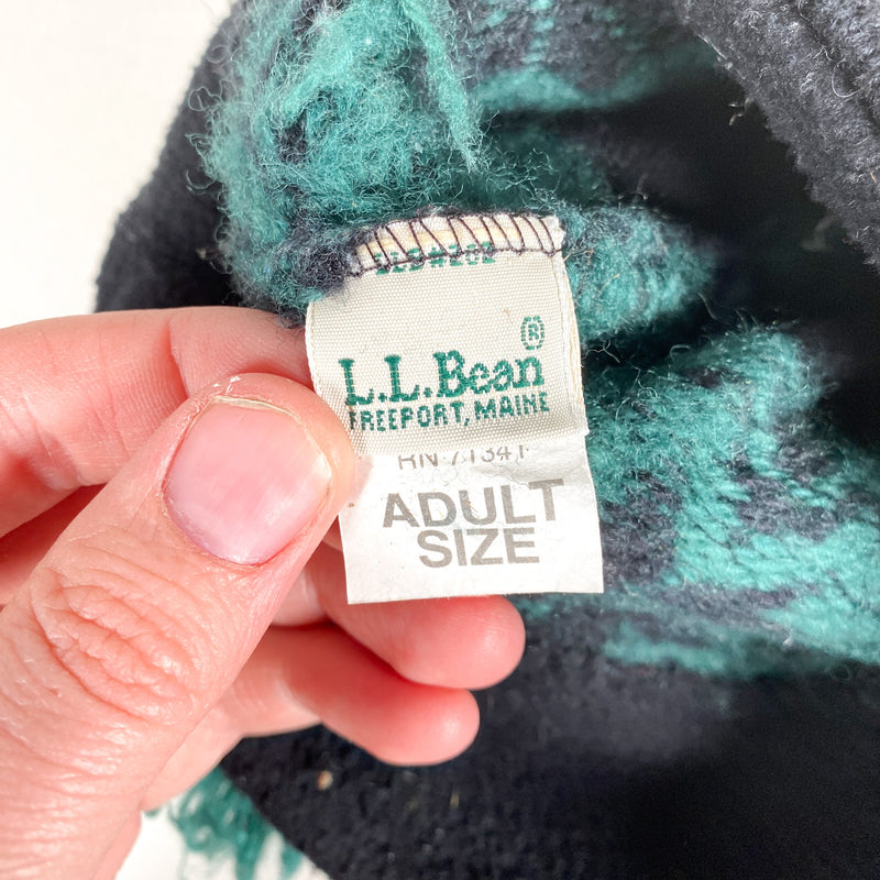 Vintage 90's LL Bean Winter Snowflake Pom Beanie