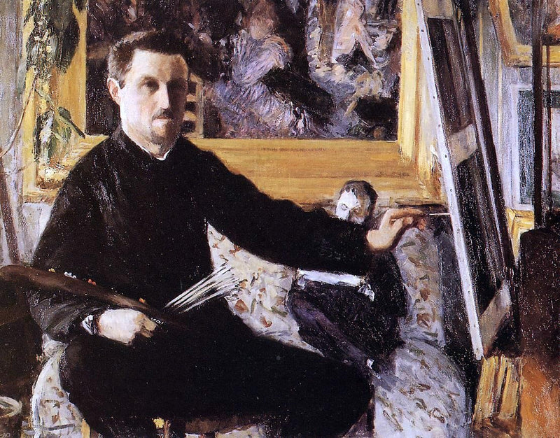Self Portrait with Easel by Gustave Caillebotte - Hand Painted Oil Painting