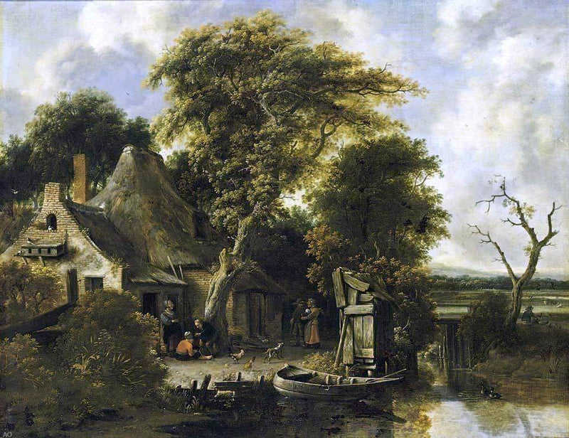 Wooded Landscape by Salomon Rombouts - Hand Painted Oil Painting