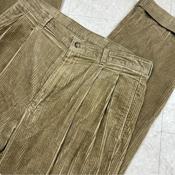 LL Bean Corduroy Straight Leg VTG Pants Size 34X34