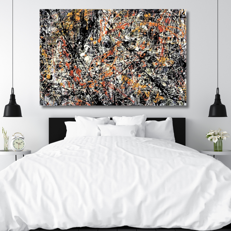 Fiery Chaos – Expressive Pollock-Inspired Abstract Drip Painting