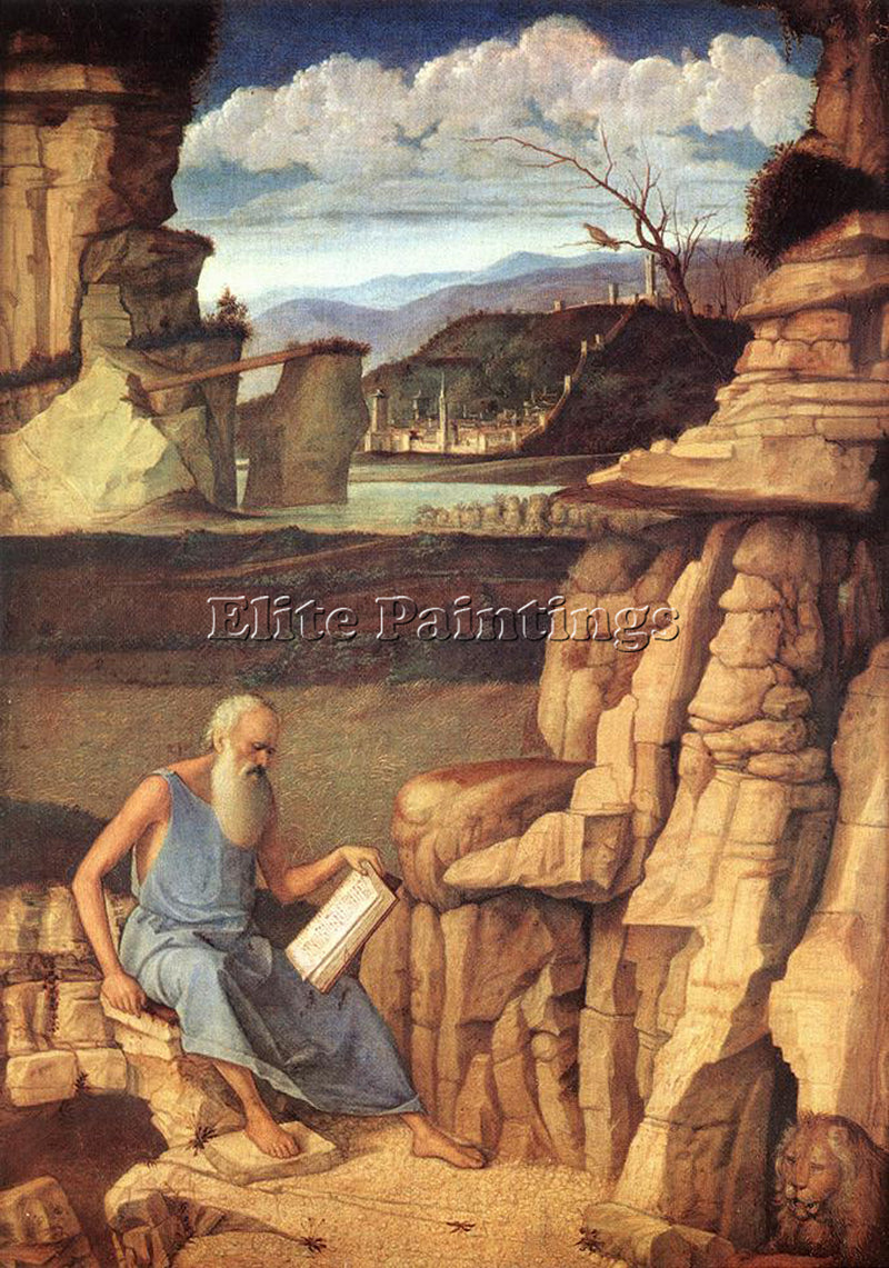GIOVANNI BELLINI ST JEROME READING ARTIST PAINTING REPRODUCTION HANDMADE OIL ART