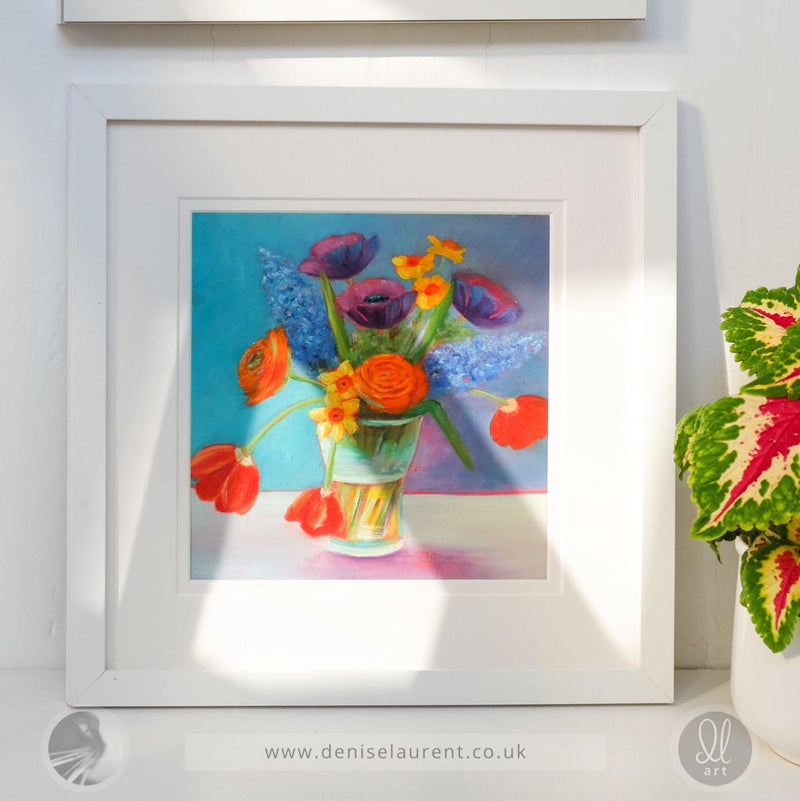 Vase Of Flowers - Framed  8x8