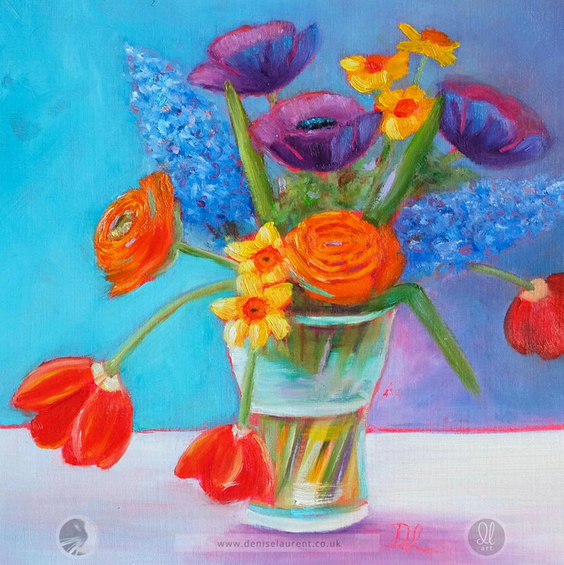 Vase Of Flowers - Framed  8x8
