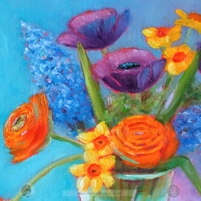 Vase Of Flowers - Framed  8x8