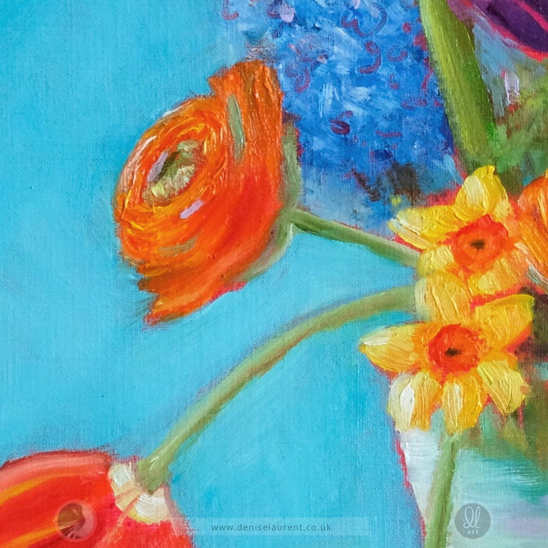 Vase Of Flowers - Framed  8x8
