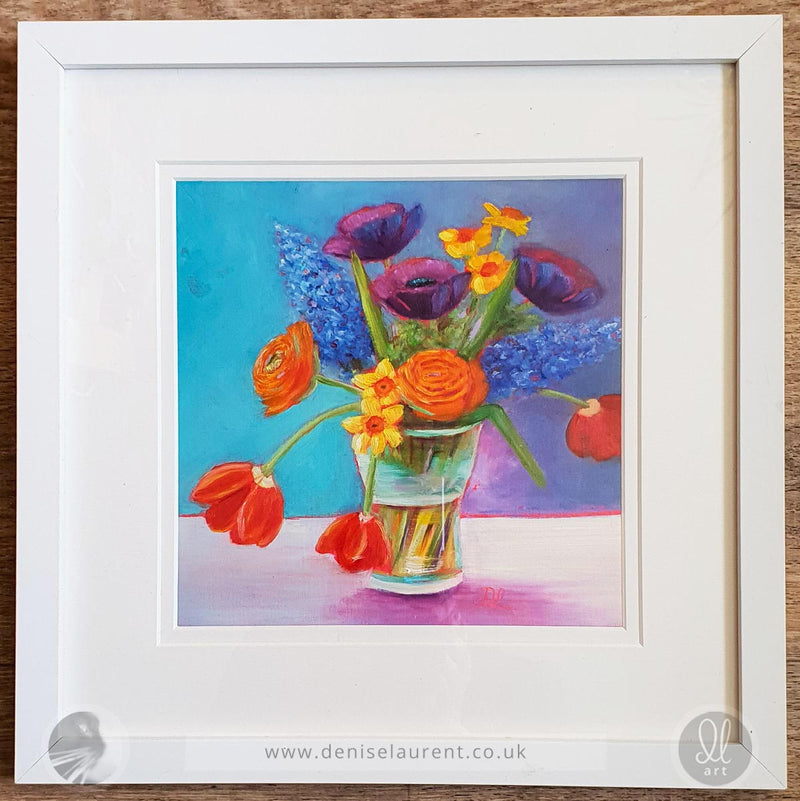 Vase Of Flowers - Framed  8x8