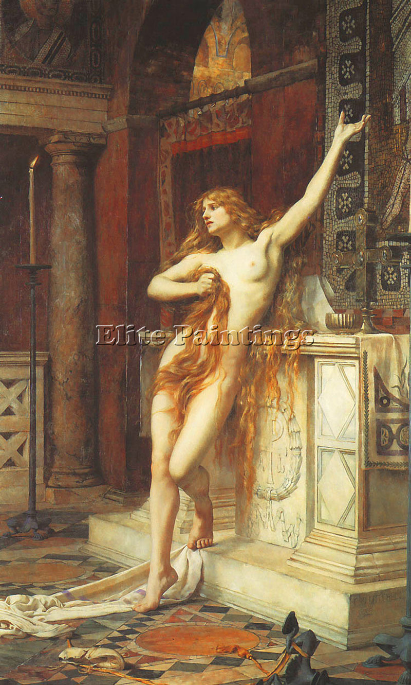 BRITISH MITCHELL CHARLES WILLIAM HYPATIA 1885 ARTIST PAINTING REPRODUCTION OIL