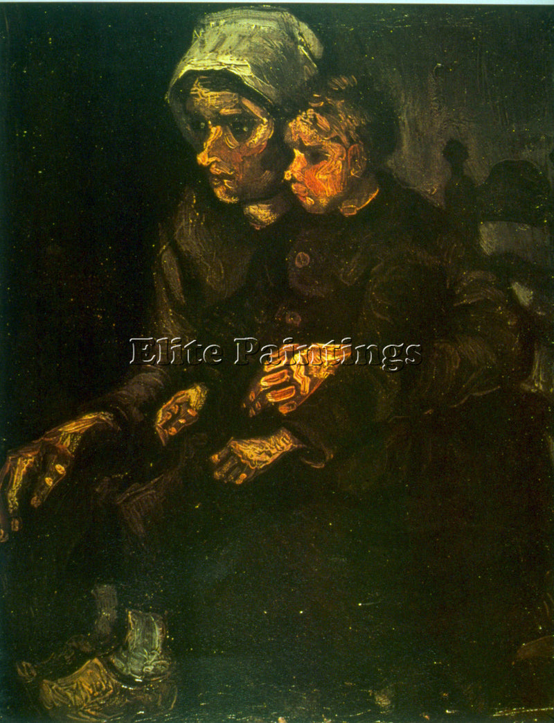 VAN GOGH CHILD ON LAP ARTIST PAINTING REPRODUCTION HANDMADE OIL CANVAS REPRO ART