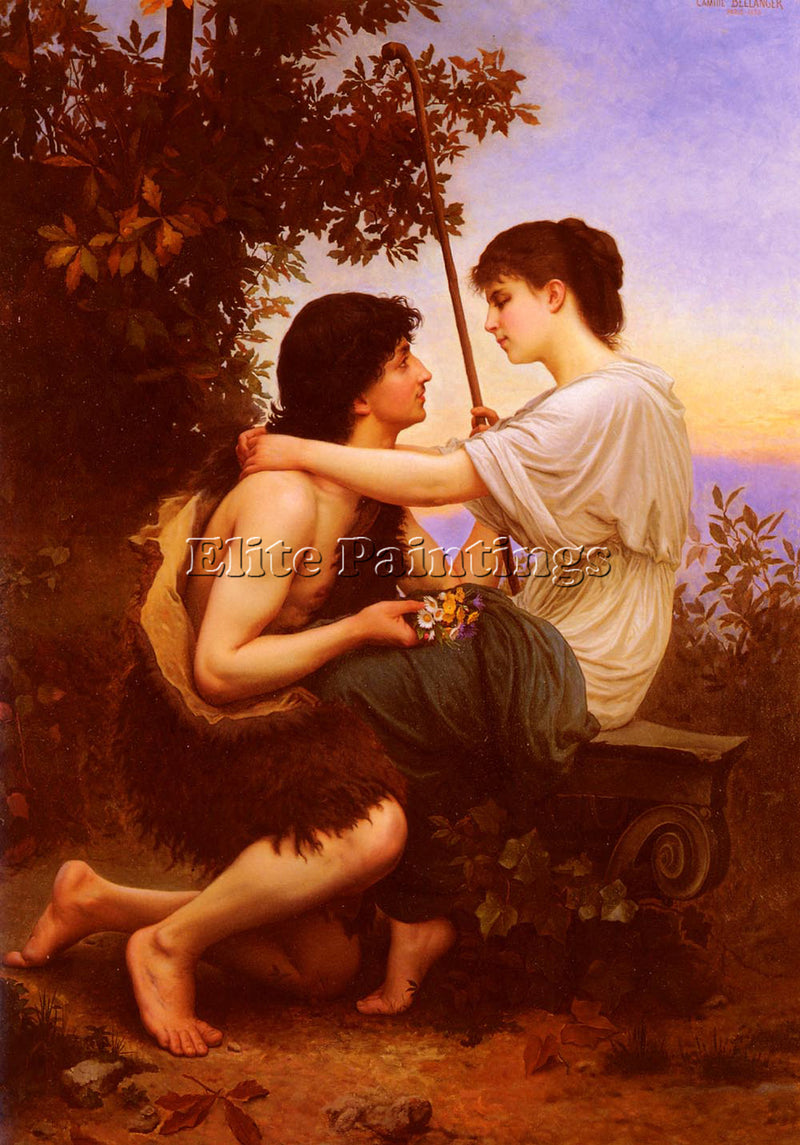 FRENCH BELLANGER CAMILLE FELIX IDYLLE ARTIST PAINTING REPRODUCTION HANDMADE OIL