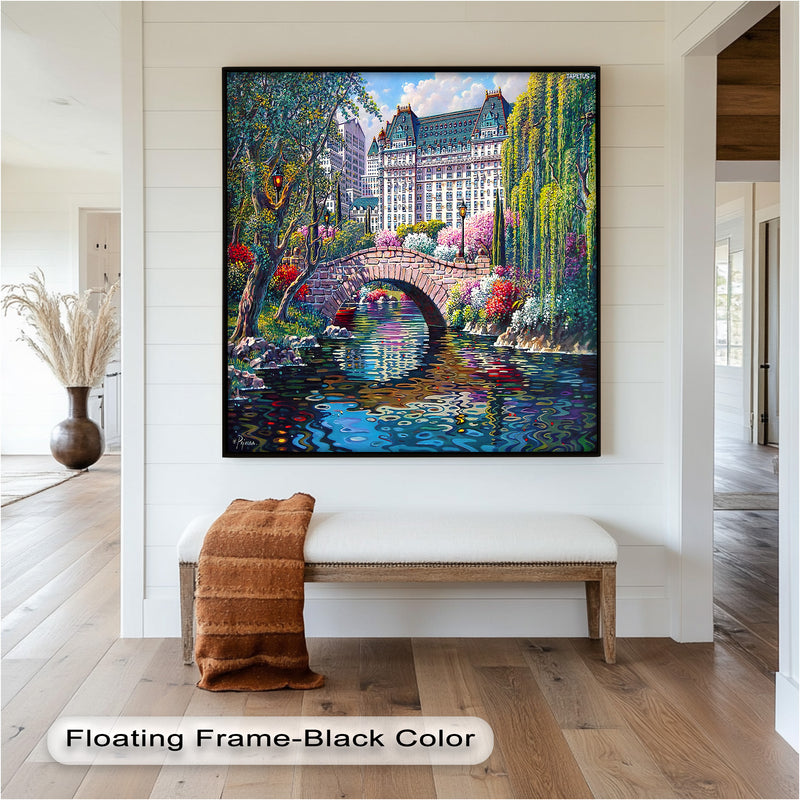 Springtime in New York by Bob Pejman – Vibrant Cityscape Oil Painting