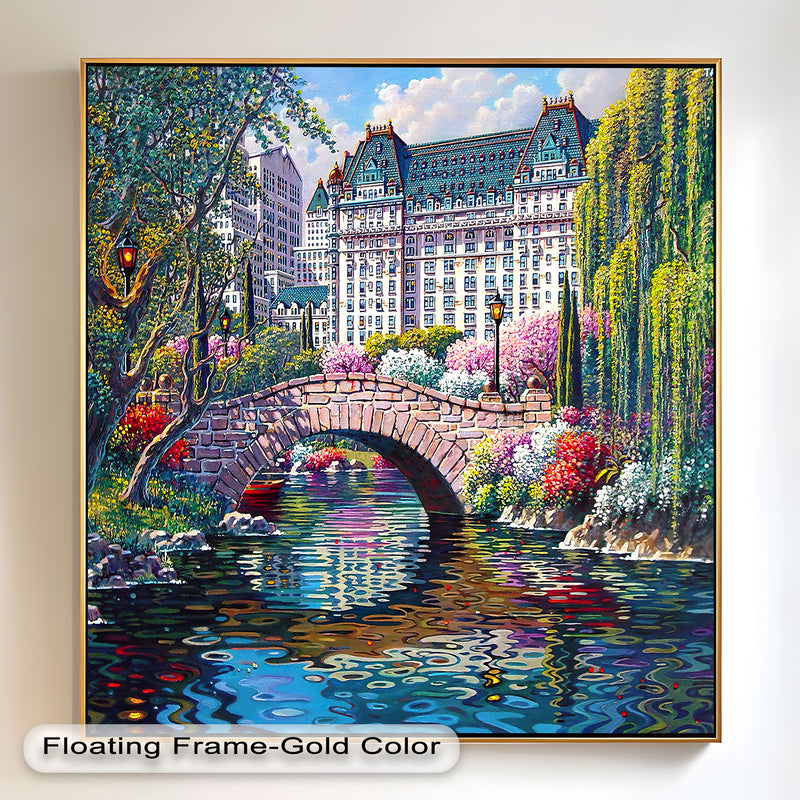 Springtime in New York by Bob Pejman – Vibrant Cityscape Oil Painting