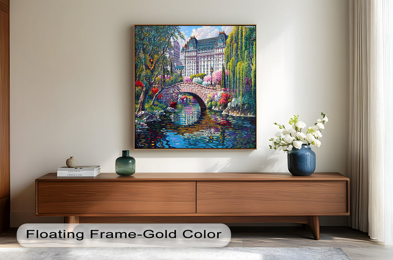 Springtime in New York by Bob Pejman – Vibrant Cityscape Oil Painting