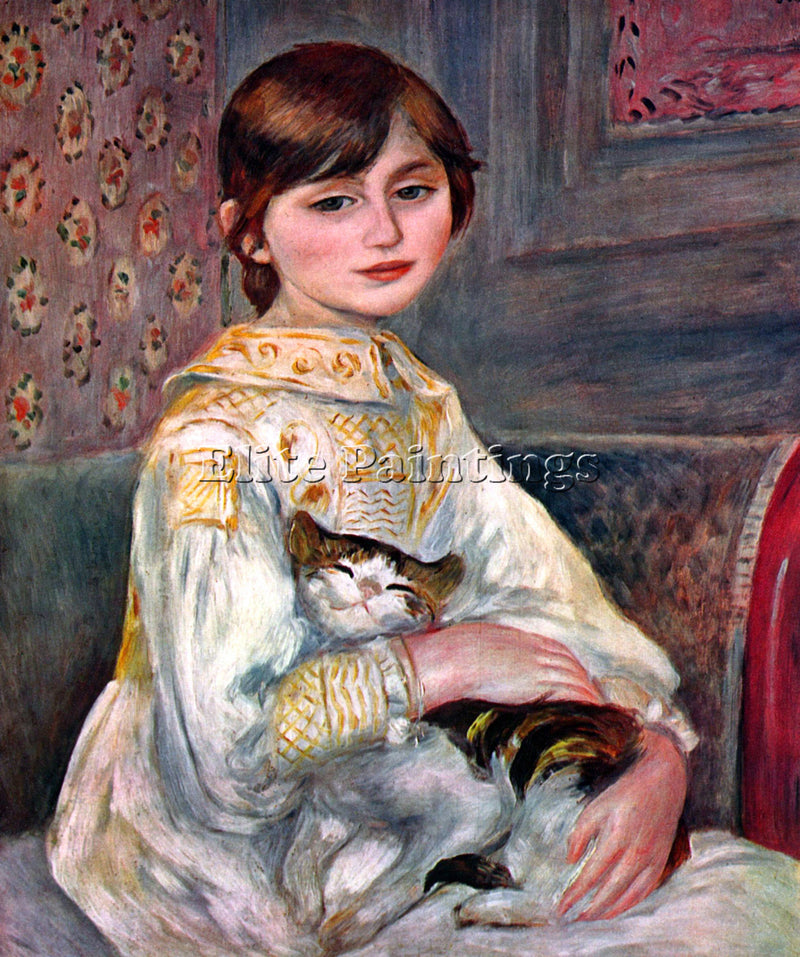 RENOIR PORTRAIT OF MADEMOISELLE JULIE MANET ARTIST PAINTING HANDMADE OIL CANVAS