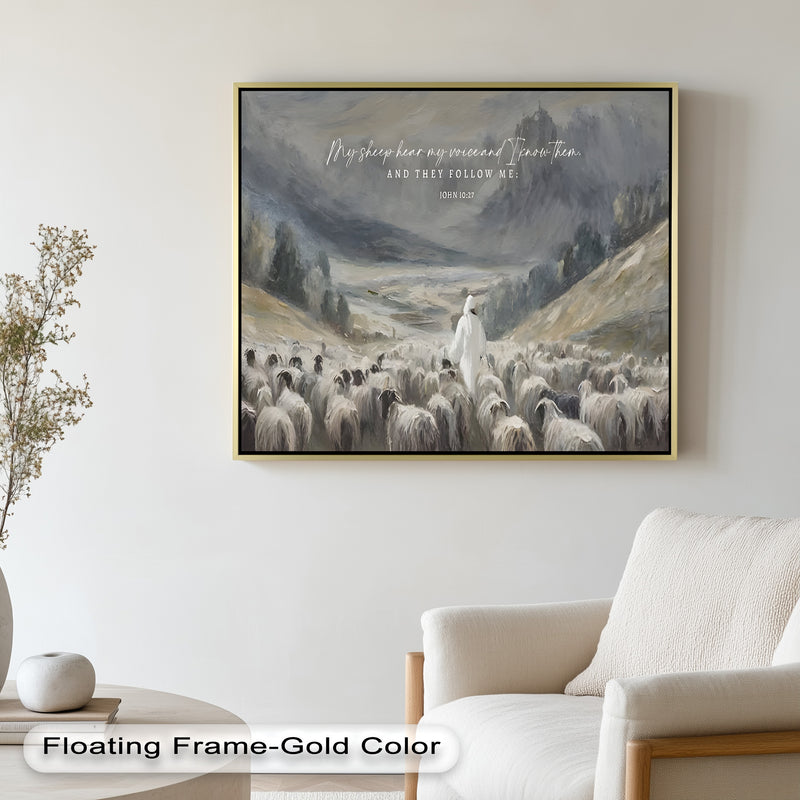John 10:27 – The Good Shepherd Bible Verse Oil Painting