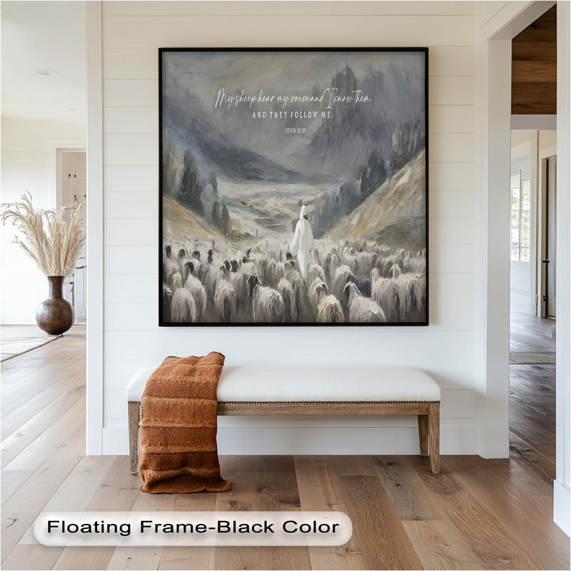 John 10:27 – The Good Shepherd Bible Verse Oil Painting