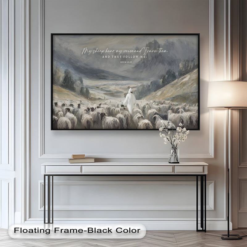 John 10:27 – The Good Shepherd Bible Verse Oil Painting