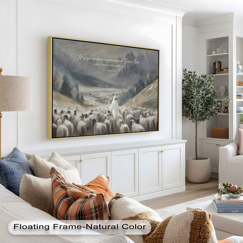 John 10:27 – The Good Shepherd Bible Verse Oil Painting