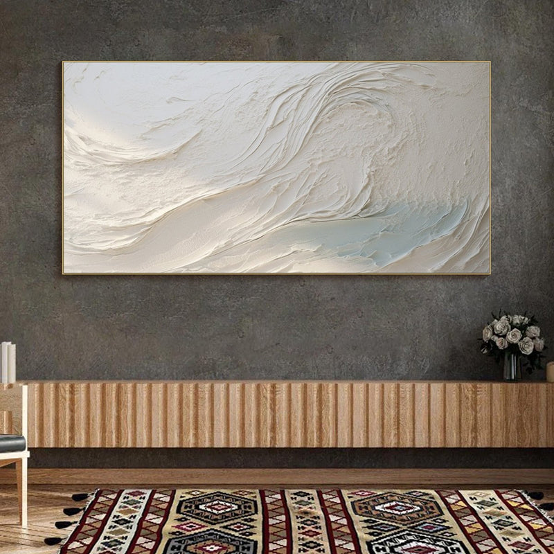 WHISPERS OF WHITE: Textured Minimalist Oil Painting