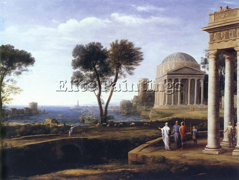 CLAUDE LORRAIN LANDSCAPE WITH AENEAS AT DELOS ARTIST PAINTING REPRODUCTION OIL