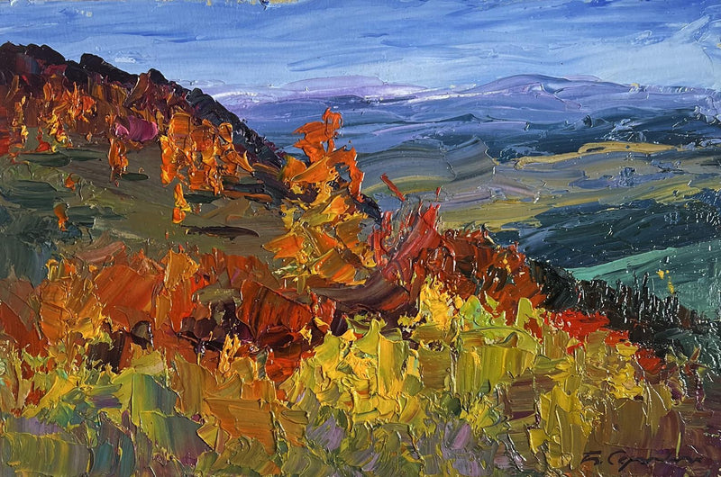 Oil painting Golden Mountain Fields Boris Serdyuk