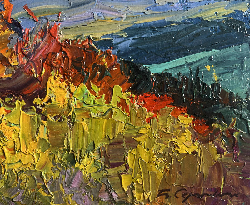 Oil painting Golden Mountain Fields Boris Serdyuk