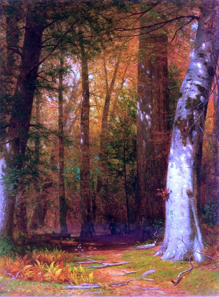 The Pine Cone Gatherers by Thomas Worthington Whittredge - Hand Painted Oil Painting