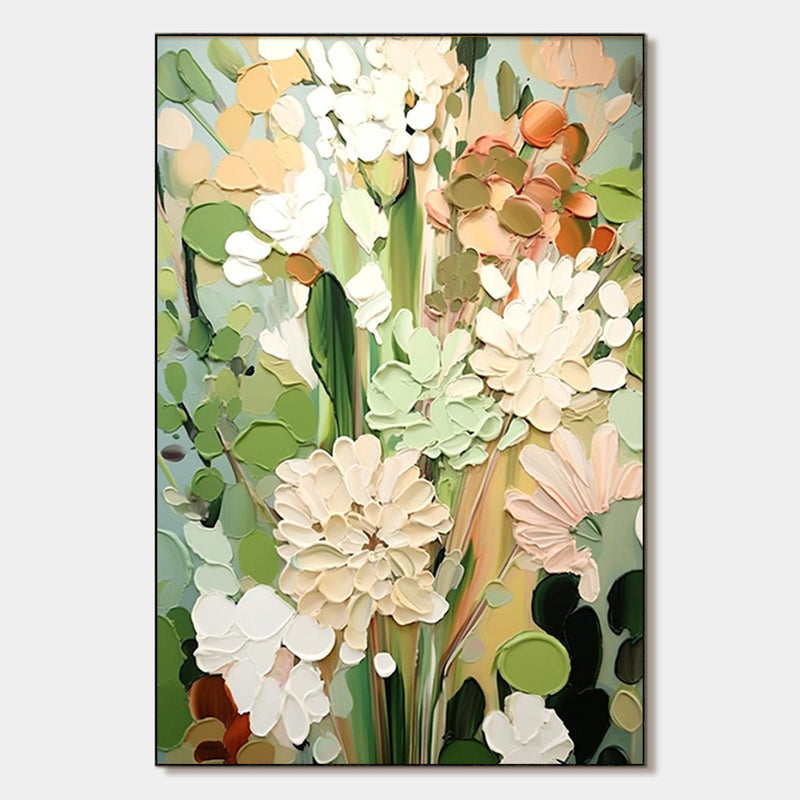 SERENE BLOSSOMS: Impressionist Floral Oil Painting