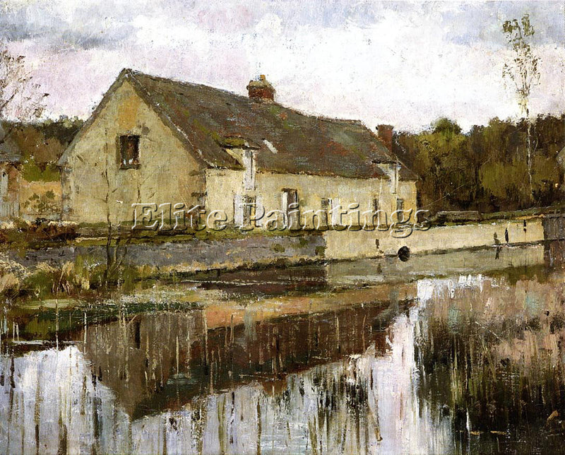 THEODORE ROBINSON ON THE CANAL ARTIST PAINTING REPRODUCTION HANDMADE OIL CANVAS