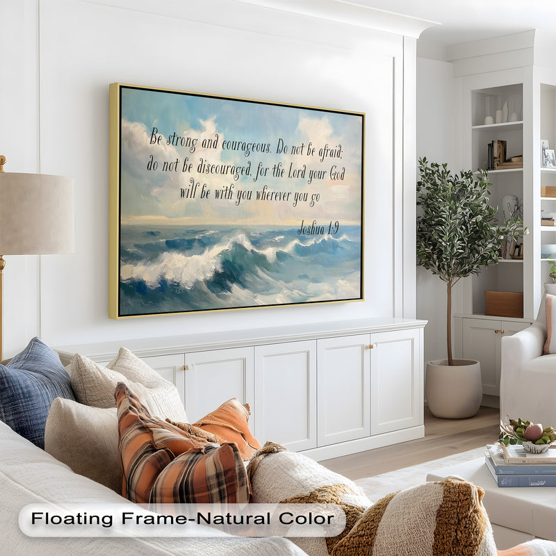 Joshua 1:9 – Strength and Courage Bible Verse Oil Painting