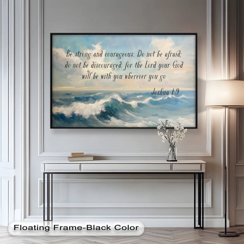 Joshua 1:9 – Strength and Courage Bible Verse Oil Painting