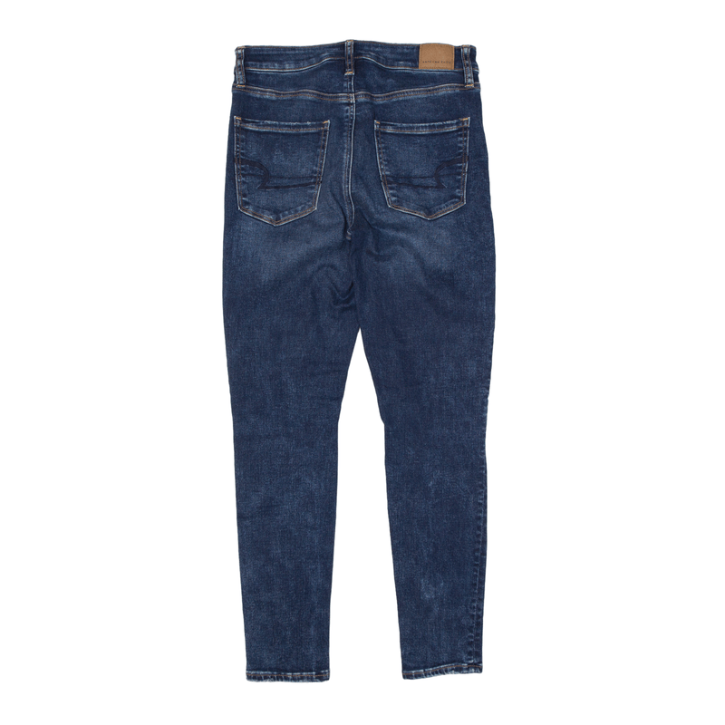 AMERICAN EAGLE High Jegging Distressed Jeans Blue Denim Slim Skinny Stone Wash Womens W30 L27