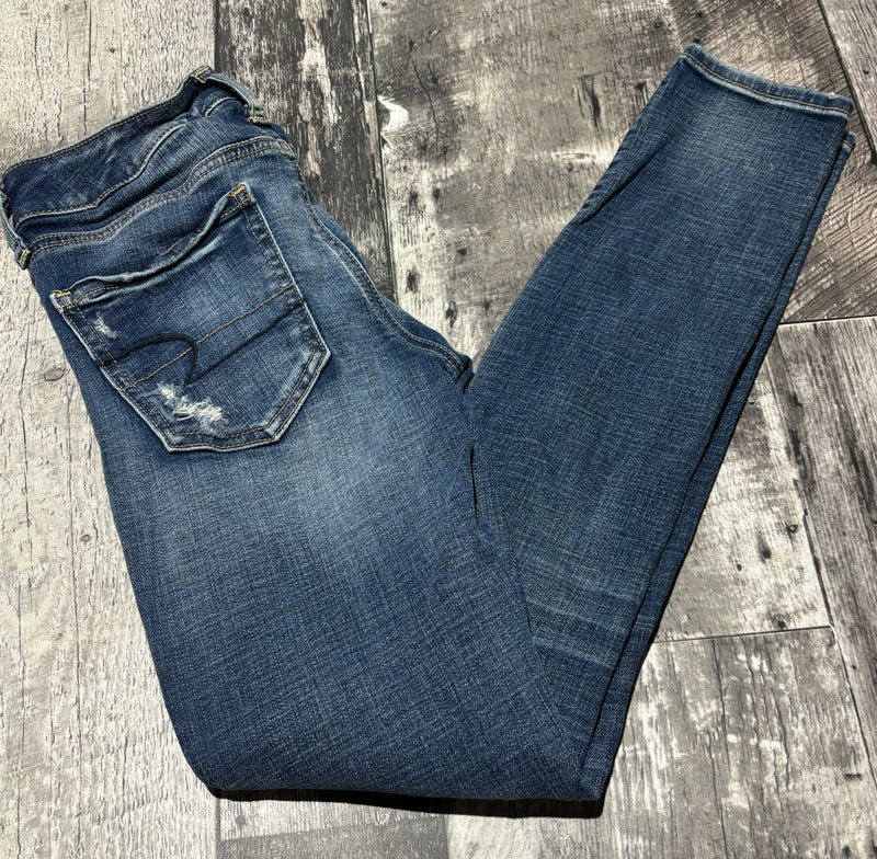 American Eagle blue mid rise skinny jeans - Hers size 0