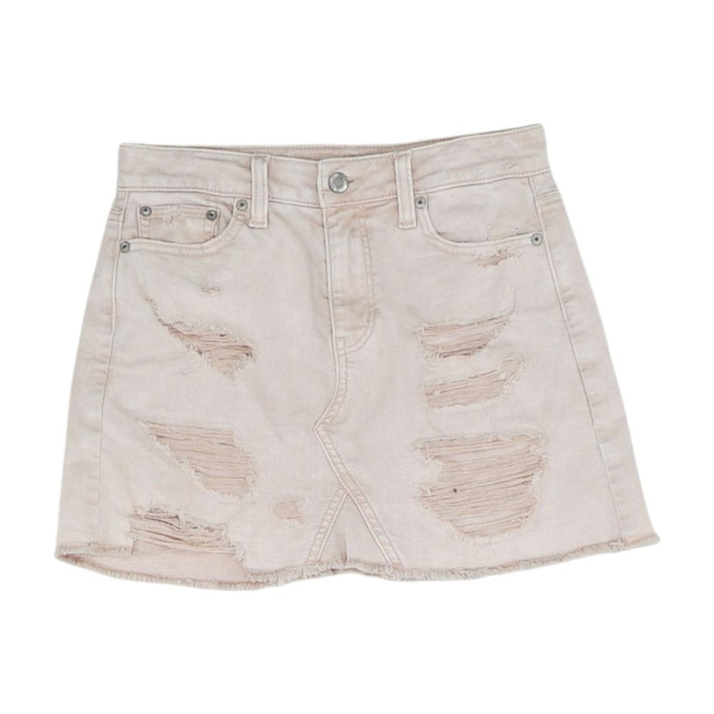 Peach Solid Mini Skirt