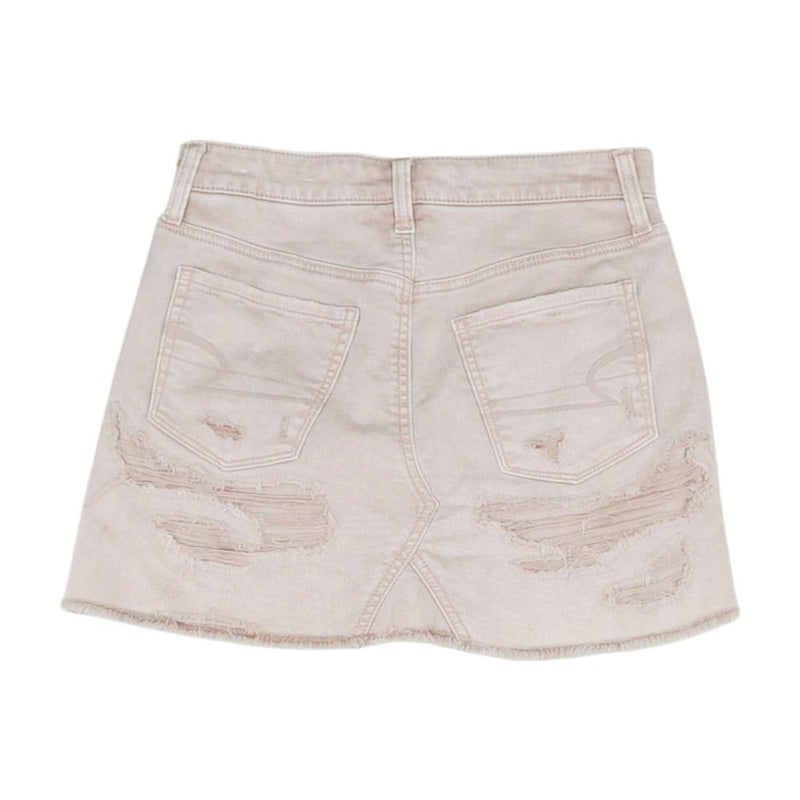Peach Solid Mini Skirt