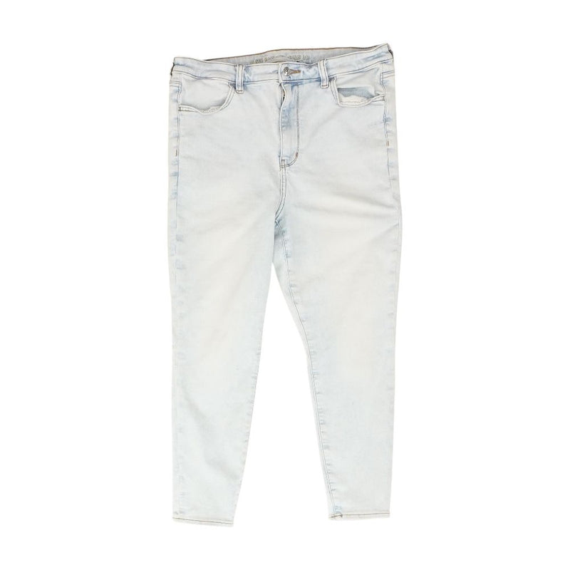 Blue Solid High Rise Jeans