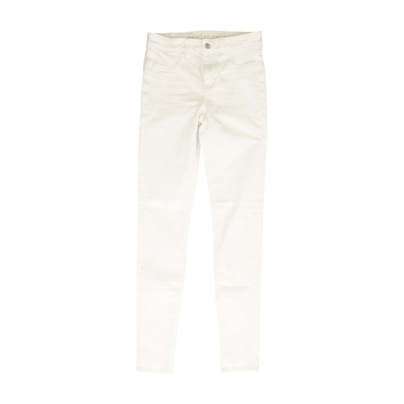 White Solid High Rise Skinny Leg Jeans