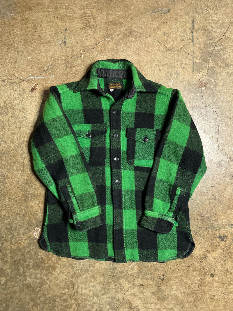 70’s Eddie Bauer Green Buffalo Check Wool Flannel - M