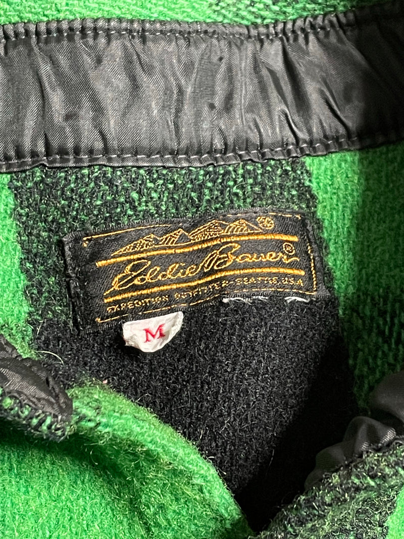 70’s Eddie Bauer Green Buffalo Check Wool Flannel - M